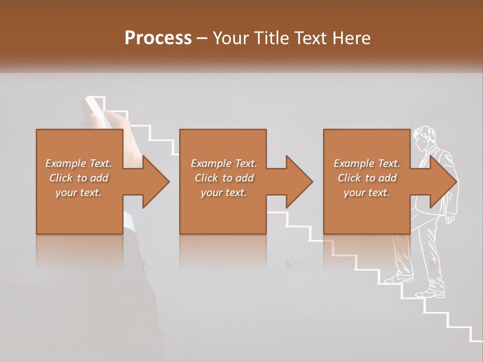 A Person Drawing A Stair With A Marker On A Chalkboard PowerPoint Template