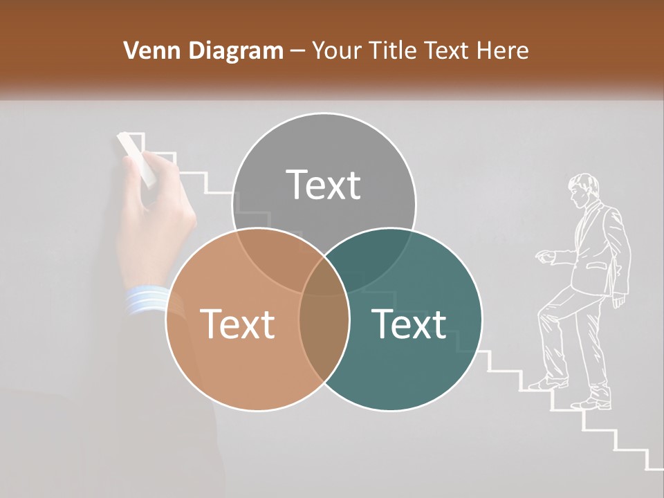 A Person Drawing A Stair With A Marker On A Chalkboard PowerPoint Template