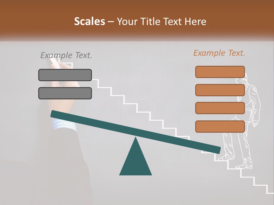 A Person Drawing A Stair With A Marker On A Chalkboard PowerPoint Template
