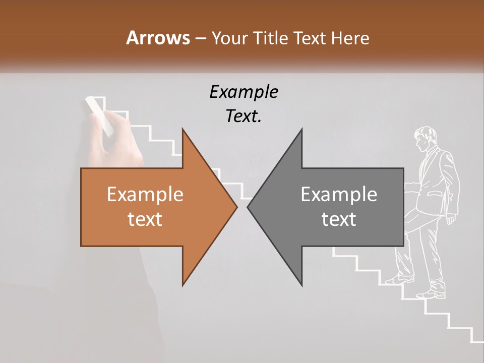 A Person Drawing A Stair With A Marker On A Chalkboard PowerPoint Template