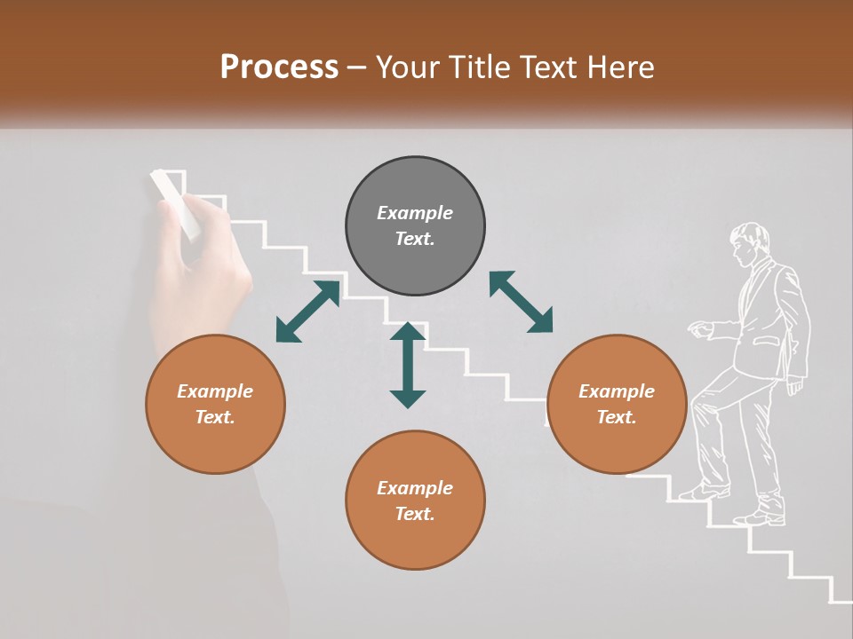 A Person Drawing A Stair With A Marker On A Chalkboard PowerPoint Template
