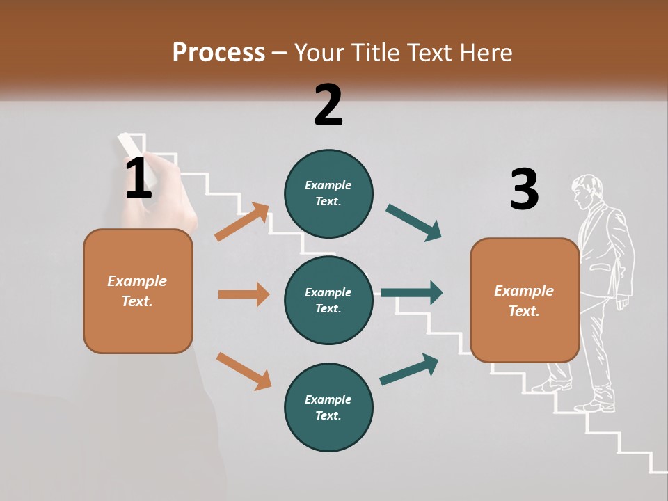 A Person Drawing A Stair With A Marker On A Chalkboard PowerPoint Template