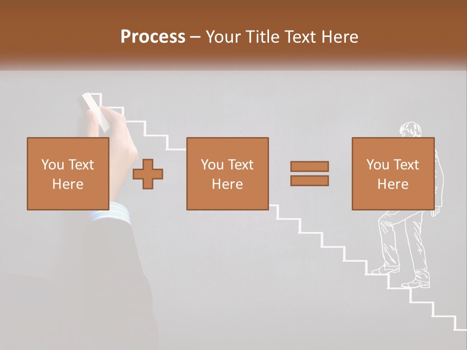 A Person Drawing A Stair With A Marker On A Chalkboard PowerPoint Template