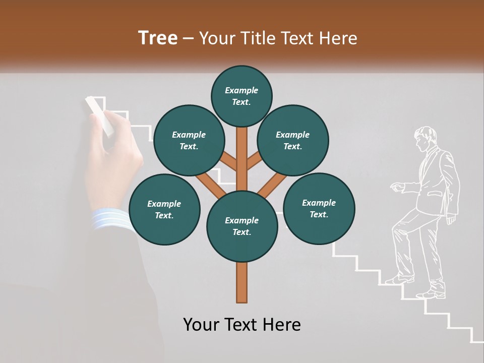 A Person Drawing A Stair With A Marker On A Chalkboard PowerPoint Template