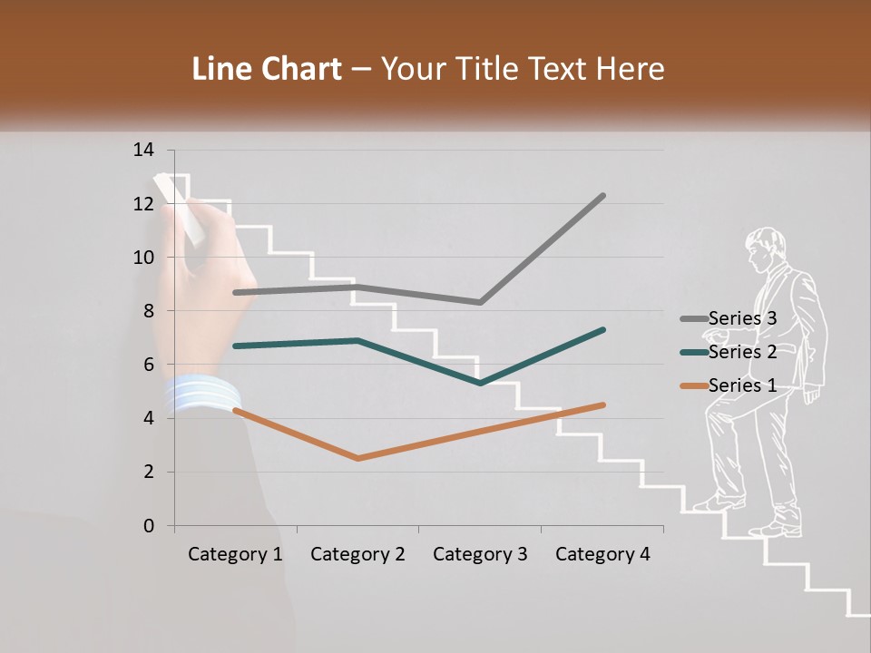 A Person Drawing A Stair With A Marker On A Chalkboard PowerPoint Template
