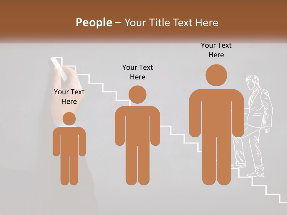 A Person Drawing A Stair With A Marker On A Chalkboard PowerPoint Template