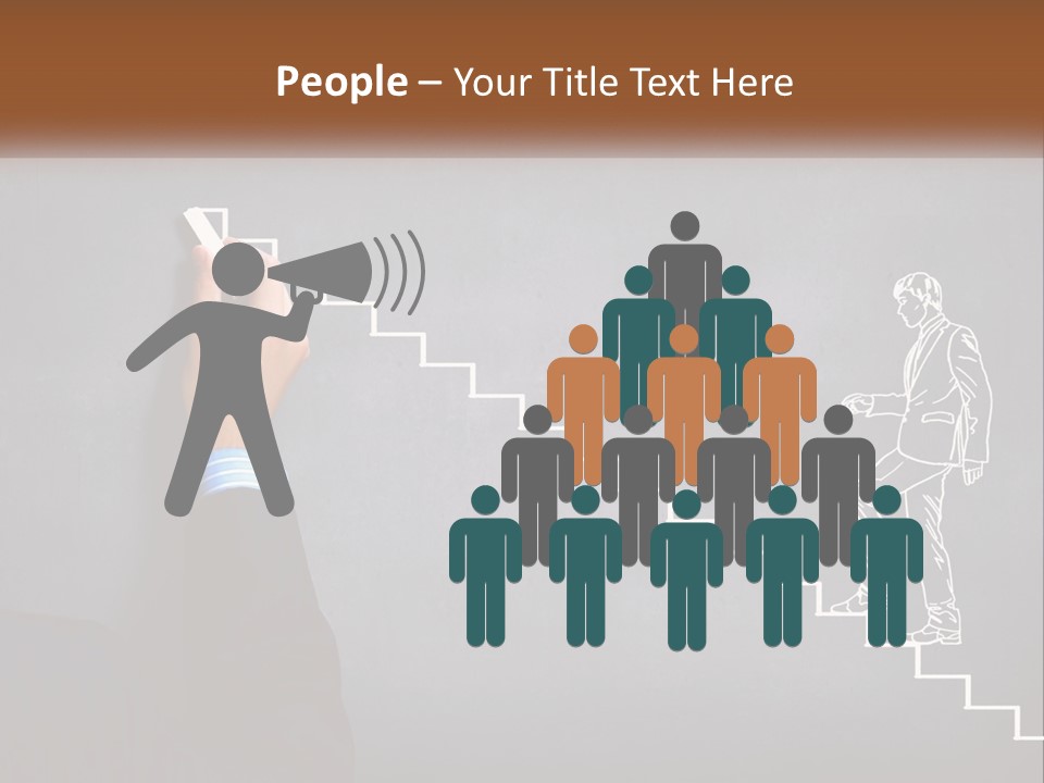 A Person Drawing A Stair With A Marker On A Chalkboard PowerPoint Template