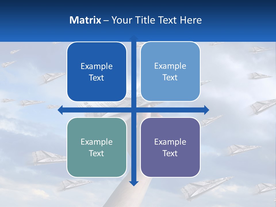 A Hand Holding A Paper Airplane In Front Of A Group Of Planes PowerPoint Template