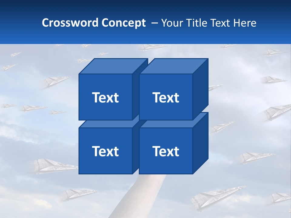A Hand Holding A Paper Airplane In Front Of A Group Of Planes PowerPoint Template