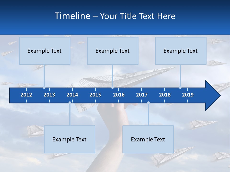 A Hand Holding A Paper Airplane In Front Of A Group Of Planes PowerPoint Template