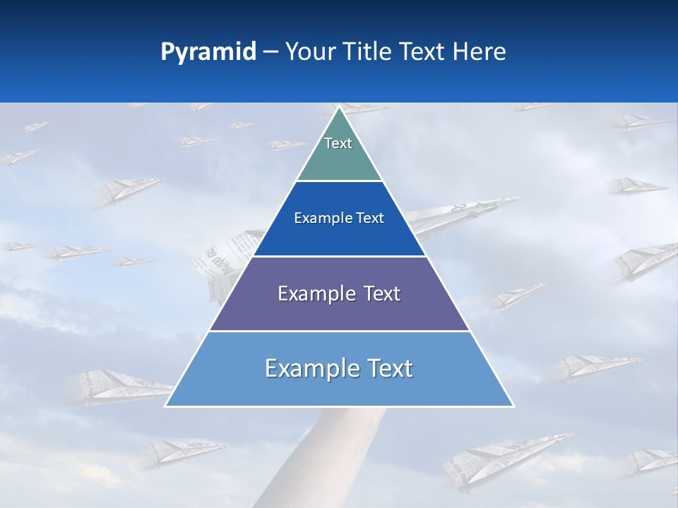 A Hand Holding A Paper Airplane In Front Of A Group Of Planes PowerPoint Template