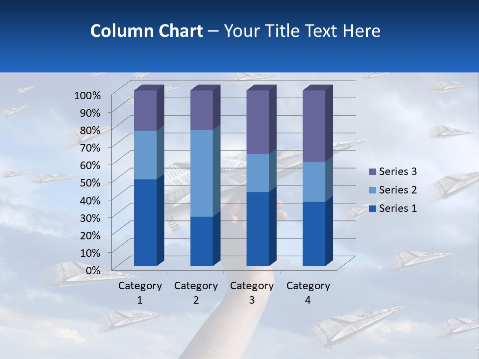 A Hand Holding A Paper Airplane In Front Of A Group Of Planes PowerPoint Template