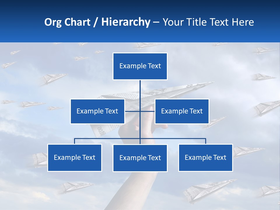 A Hand Holding A Paper Airplane In Front Of A Group Of Planes PowerPoint Template