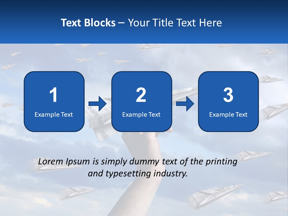 A Hand Holding A Paper Airplane In Front Of A Group Of Planes PowerPoint Template