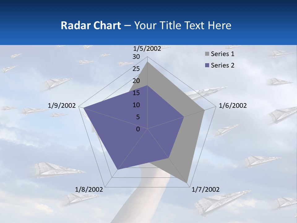 A Hand Holding A Paper Airplane In Front Of A Group Of Planes PowerPoint Template