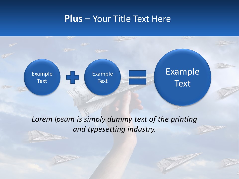 A Hand Holding A Paper Airplane In Front Of A Group Of Planes PowerPoint Template