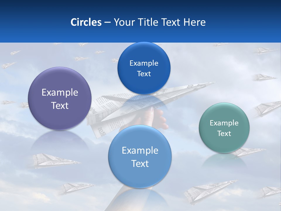 A Hand Holding A Paper Airplane In Front Of A Group Of Planes PowerPoint Template