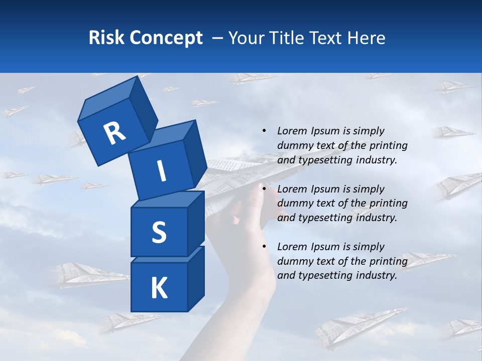 A Hand Holding A Paper Airplane In Front Of A Group Of Planes PowerPoint Template