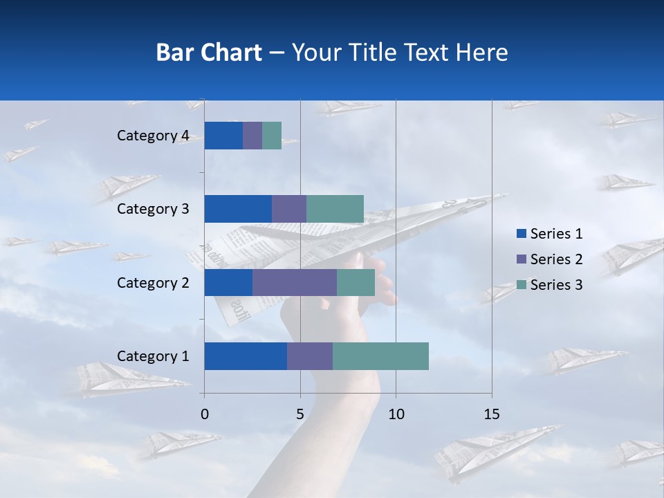 A Hand Holding A Paper Airplane In Front Of A Group Of Planes PowerPoint Template