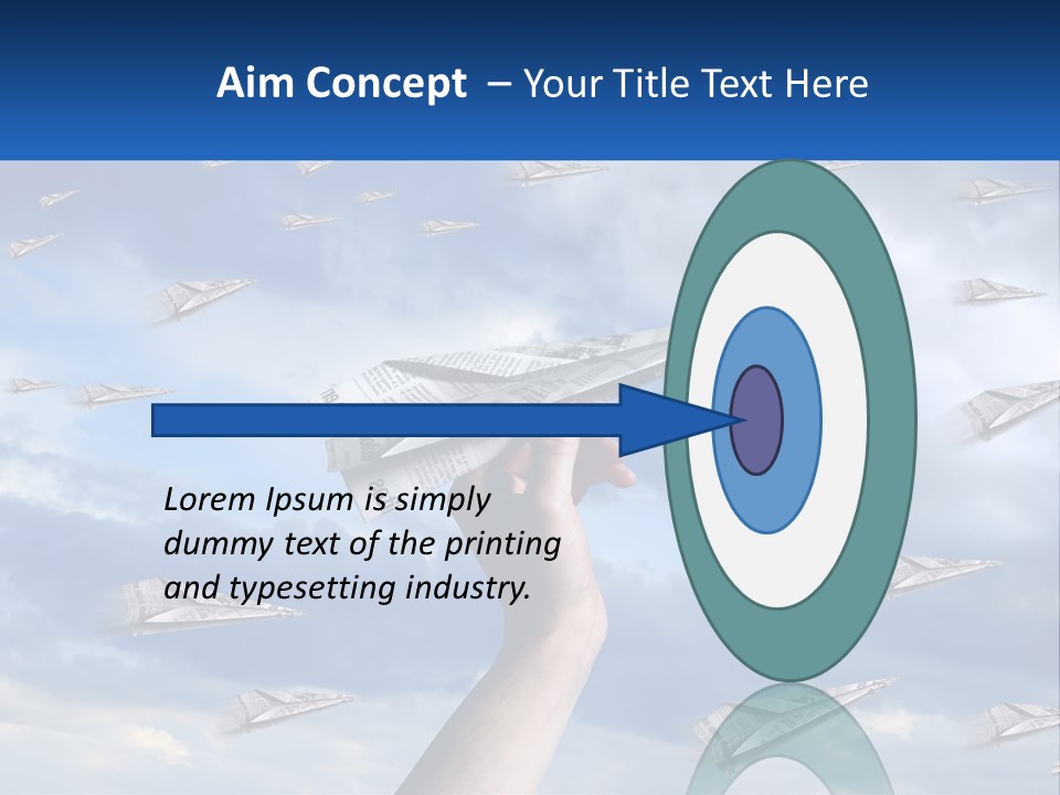 A Hand Holding A Paper Airplane In Front Of A Group Of Planes PowerPoint Template