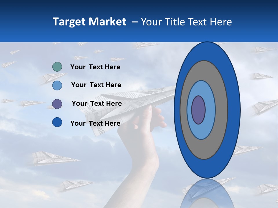 A Hand Holding A Paper Airplane In Front Of A Group Of Planes PowerPoint Template