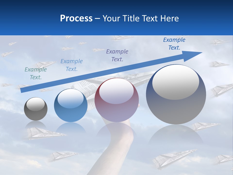 A Hand Holding A Paper Airplane In Front Of A Group Of Planes PowerPoint Template