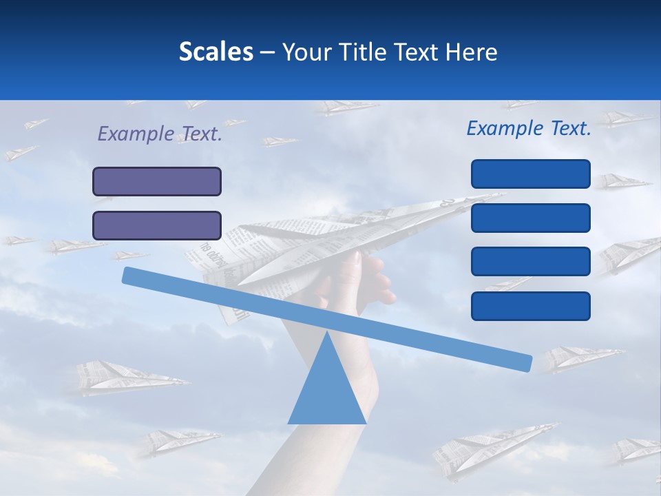 A Hand Holding A Paper Airplane In Front Of A Group Of Planes PowerPoint Template