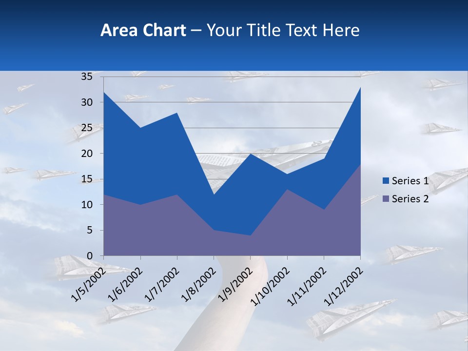 A Hand Holding A Paper Airplane In Front Of A Group Of Planes PowerPoint Template