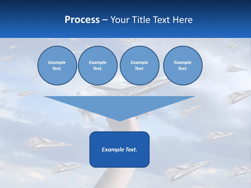 A Hand Holding A Paper Airplane In Front Of A Group Of Planes PowerPoint Template