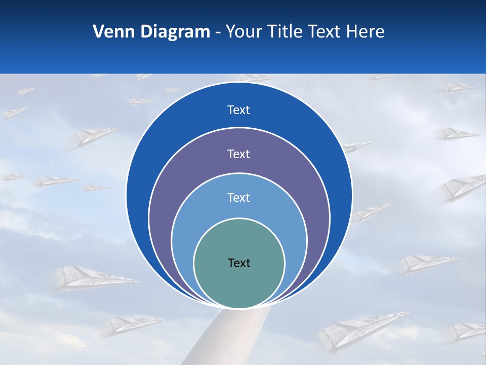 A Hand Holding A Paper Airplane In Front Of A Group Of Planes PowerPoint Template