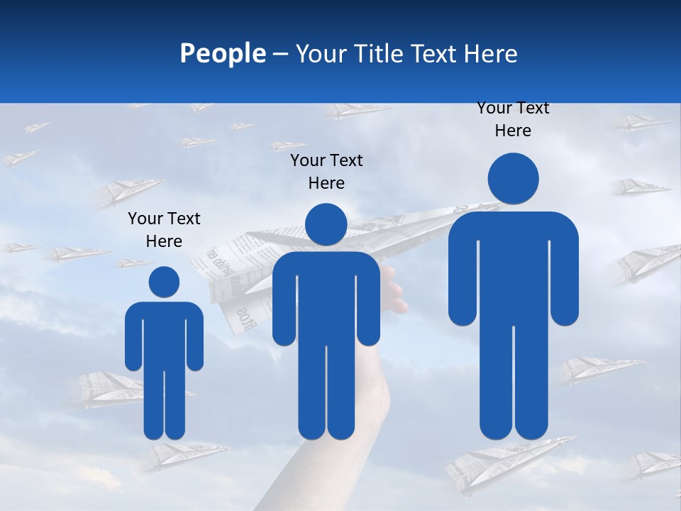 A Hand Holding A Paper Airplane In Front Of A Group Of Planes PowerPoint Template