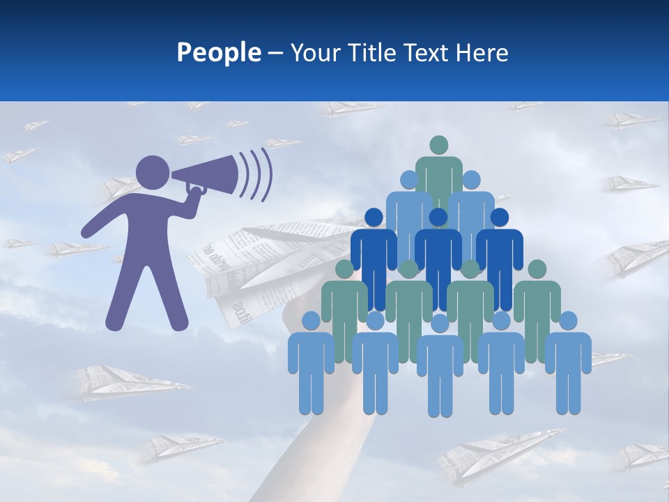 A Hand Holding A Paper Airplane In Front Of A Group Of Planes PowerPoint Template