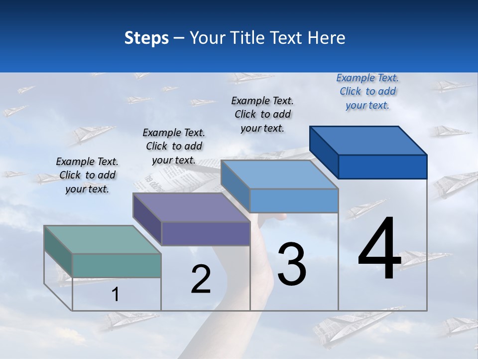 A Hand Holding A Paper Airplane In Front Of A Group Of Planes PowerPoint Template