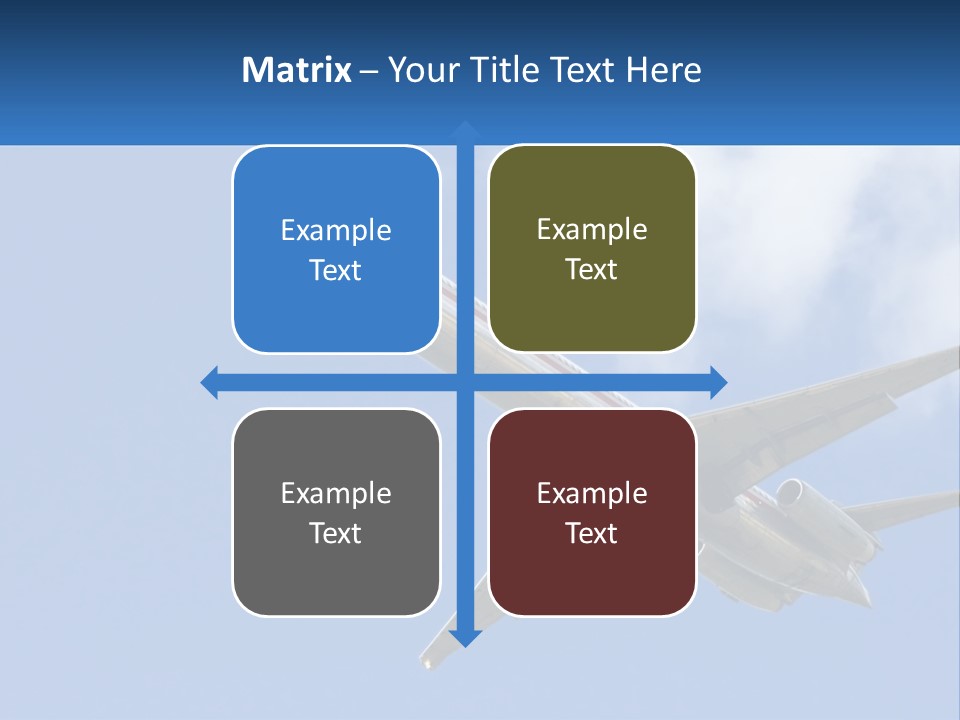 A Large Commercial Airplane Flying In The Sky PowerPoint Template