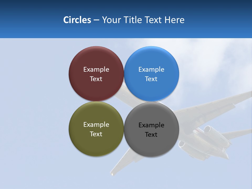 A Large Commercial Airplane Flying In The Sky PowerPoint Template