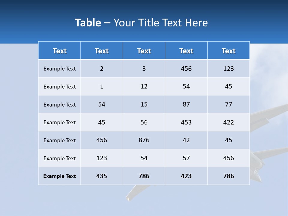 A Large Commercial Airplane Flying In The Sky PowerPoint Template