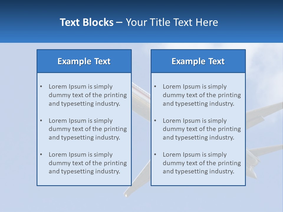 A Large Commercial Airplane Flying In The Sky PowerPoint Template