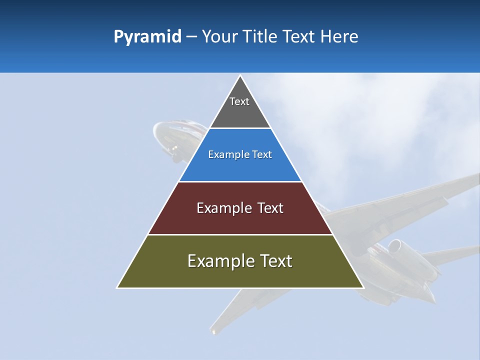 A Large Commercial Airplane Flying In The Sky PowerPoint Template