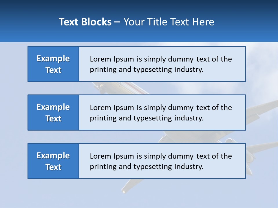 A Large Commercial Airplane Flying In The Sky PowerPoint Template