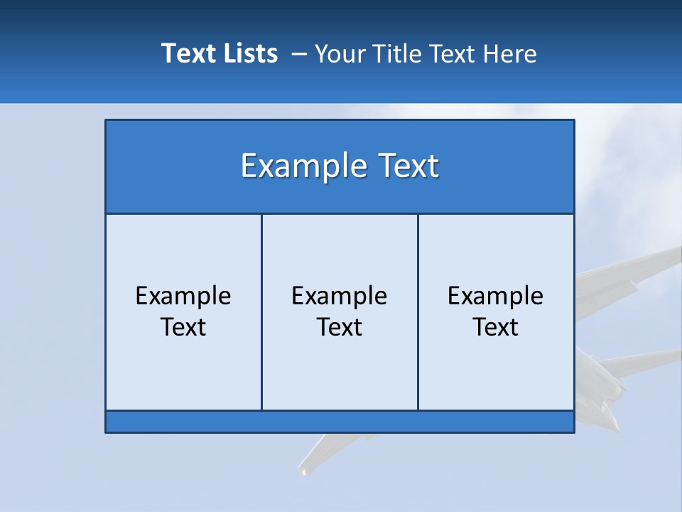 A Large Commercial Airplane Flying In The Sky PowerPoint Template