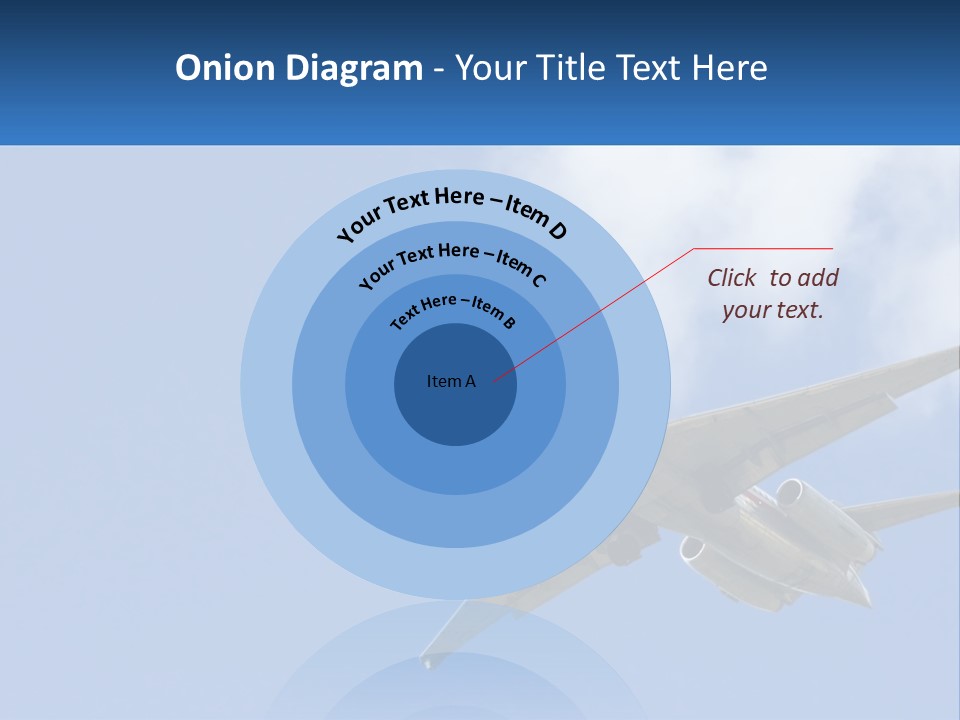 A Large Commercial Airplane Flying In The Sky PowerPoint Template
