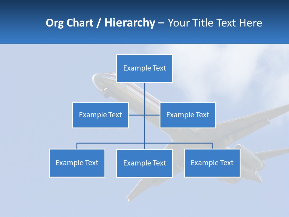 A Large Commercial Airplane Flying In The Sky PowerPoint Template