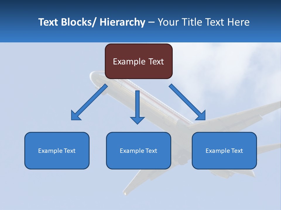 A Large Commercial Airplane Flying In The Sky PowerPoint Template