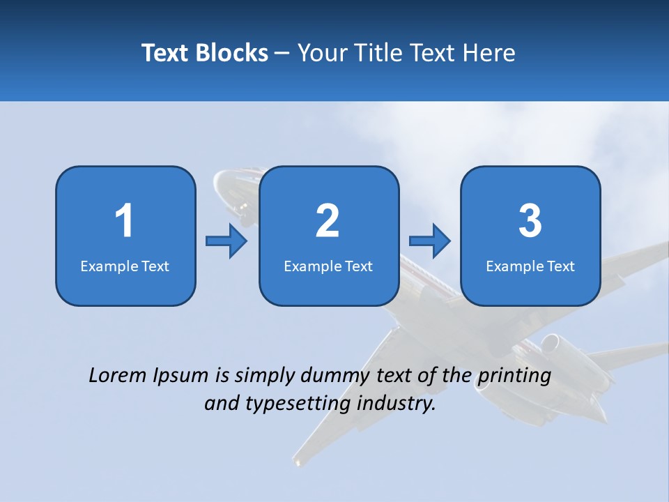 A Large Commercial Airplane Flying In The Sky PowerPoint Template