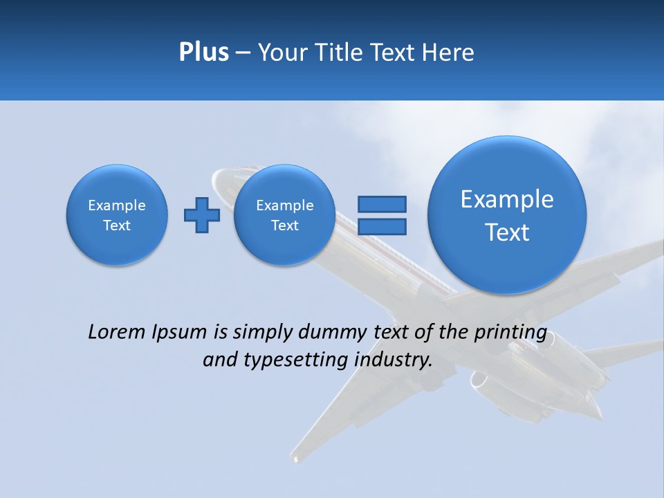 A Large Commercial Airplane Flying In The Sky PowerPoint Template