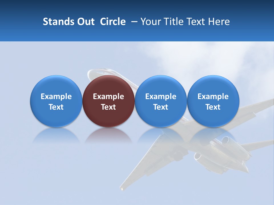 A Large Commercial Airplane Flying In The Sky PowerPoint Template