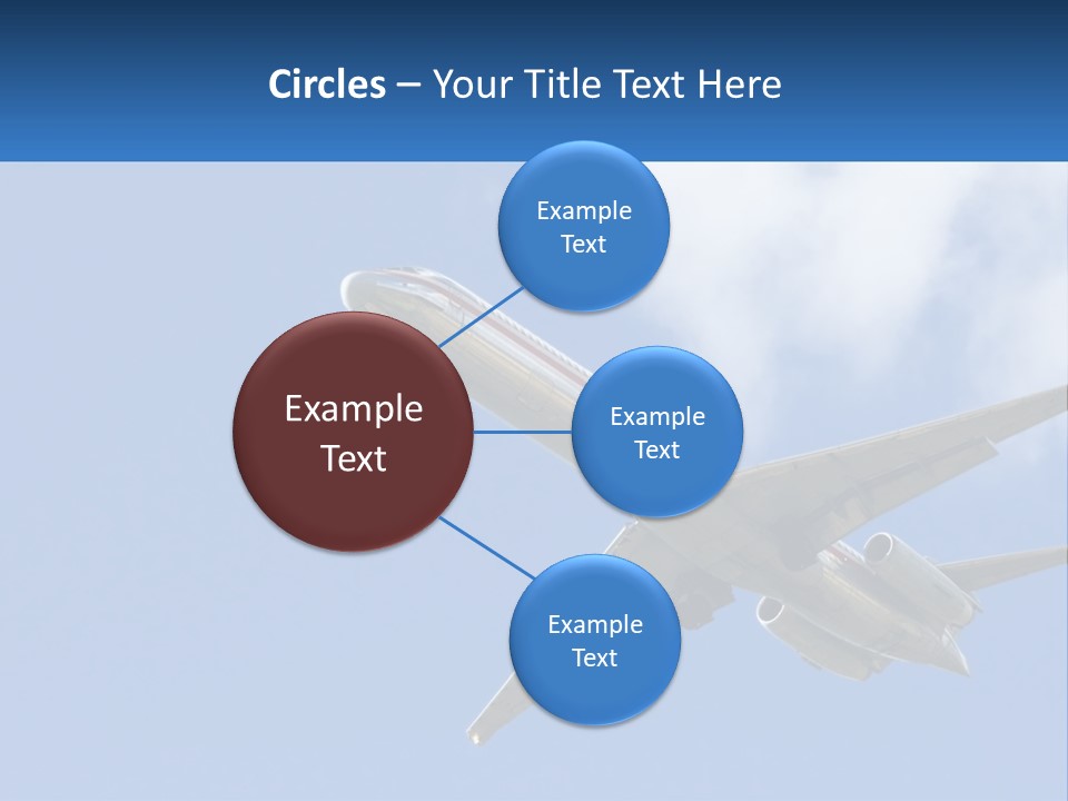 A Large Commercial Airplane Flying In The Sky PowerPoint Template