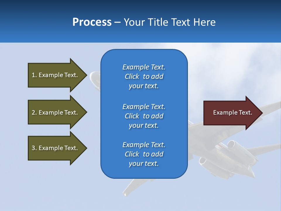 A Large Commercial Airplane Flying In The Sky PowerPoint Template