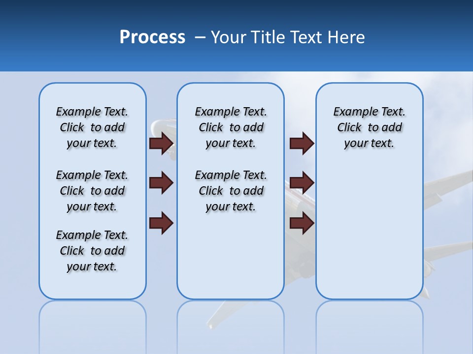 A Large Commercial Airplane Flying In The Sky PowerPoint Template
