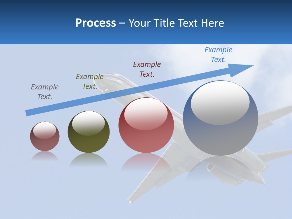 A Large Commercial Airplane Flying In The Sky PowerPoint Template